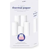 Mini Thermal Printer Paper, 3 Self-Adhesive Sticker + 2 Thermal Paper Rolls | 57 x 25mm for Portable Wireless Thermal Printer, Create Stickers, Labels, Photos, Crafts, BPA-Free Inkless Paper, White