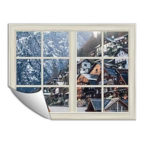 Wall Paper Small Wall Mural Beautiful Scenery Out of The Window Wall Art Removable Wall Decoration for Bedroom Living Room - 24x32 inches