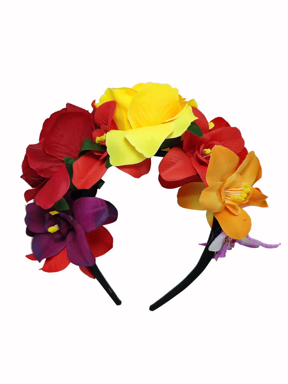 erioctry Halloween Rose Flower Crown Headband Mexican Flower Head Band Party Costume Day of The Dead Headpiece Hair Accessories for Cosplay Carnival Party