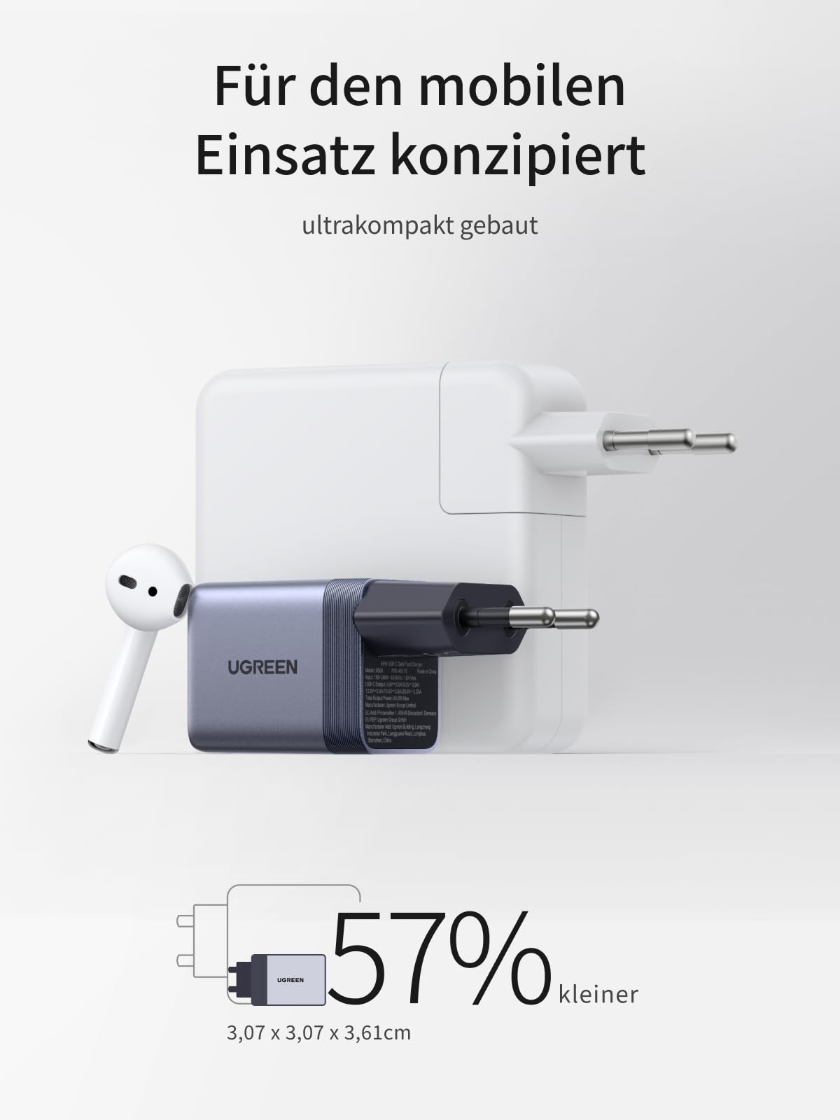 UGREEN Nexode Air 45W Mini USB-C Ladegerät, Ultrakompakter Netzteil 2