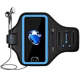 LOVPHONE iPhone 7/8 Plus Armband, Man/Women Running Sport Armband for iPhone 7/8 Plus Suitable for Gym Workout w/Kickstand Key Bag Earbuds Holder Card Slot Case, Water Resistant (Blue)