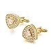 Men's Gold Plated Triangle Crystal Zircon Cufflinks Men's Gold Topaz Crystal Cuff Links
