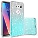 Rosebono for LG V30 Case, LG V30 Plus Case, Cute Fashion Slim Luxury Shinning Sparkle Bling Classy Glitter Sparkle Girl Girly Women Protective Shockproof Case Cover for LG V30 (Silver/Teal)