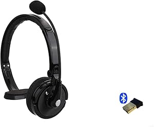 Support Yealink Bluetooth Headset Wireless USB Dongle and Headset Bundle Noise Reduction Desk Phone for SIP-T27G,T29G,T46G,T48G,T46S,T48S,T52S (Black 1PACK)
