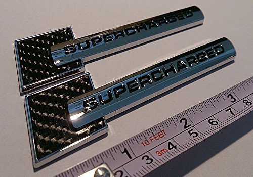 2 Pieces - SUPERCHARGED - Carbon Fiber Chrome - Badge for Audi - Decal Emblem Car Sticker *** USA SELLER ***