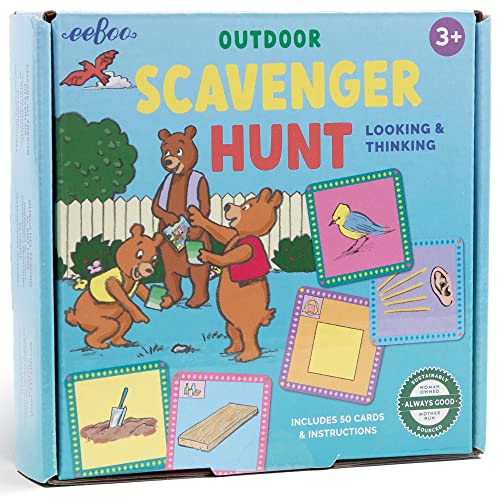 eeBoo Scavenger Hunt Outdoors Game, a Finding Game That develops observational and Analytical Skills, 3 Years and Up.