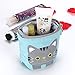 BTSKY Cute Carton Pen Pencil Case- Canvas Pencil Holder Pen Organizer Zipper Stationery Pouch Bag for Students Boys and Girls (Blue)