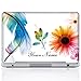 Meffort Inc Personalized Laptop Notebook Notebook Skin Sticker Cover Art Decal, Customize Your Name (14 Inch, White Flower Leaves)