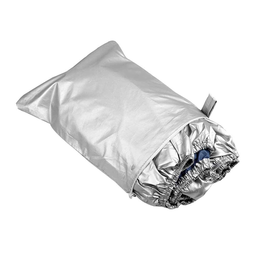 Micvtve Boat Cover Outdoor Protection Waterproof Reflective Oxford Fabric 11-13Ft for V-HULL Runabouts and Boats