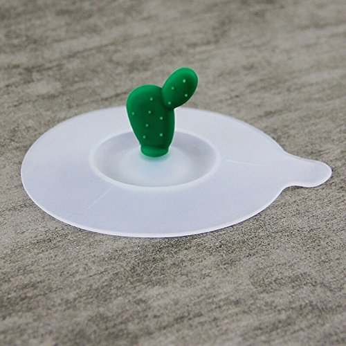 Astra Gourmet 4pcs Silicone Cup Cover Lids, Cute Cactus Drink Top Covers Food Grade for Hot and Cold Drinks, Mugs, Wine Glasses, Bowls