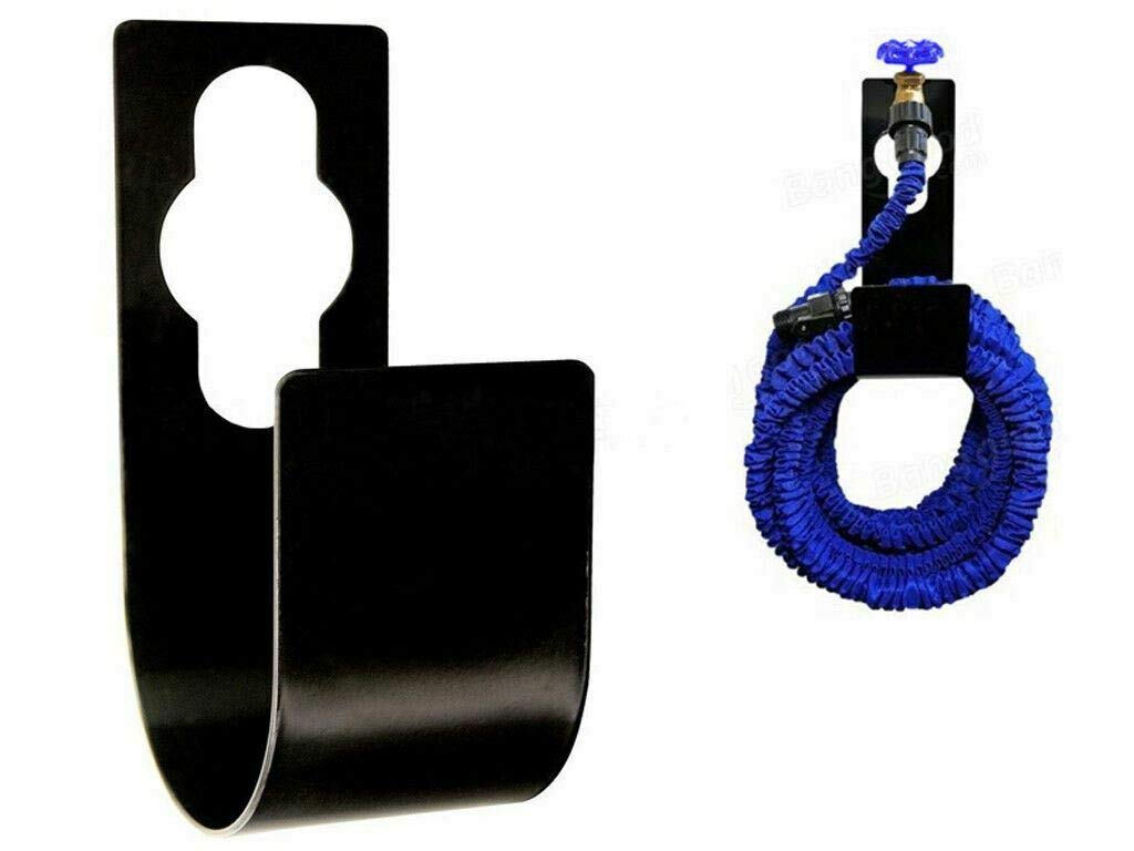 Guilty Gadgets Expandable Hose Pipe Holder Outdoor Wall Mounted Flexible Tap Storage Metal Garden Sturdy Watering Hosepipe Hook Wire Rope Hanger