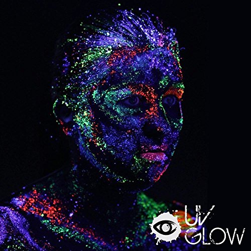 UV Glow Blacklight Neon Face & Body Paint - 0.34oz Set of 5 tubes - Fluorescent & Super Bright