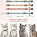 Frienda 4 Pieces Christmas Cat Collars with Bell Adjustable Breakaway Cat Collars Holiday Kitten Decoration for Christmas Party Cat Accessories