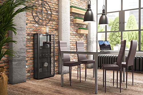 VCM Vitrine Sammelvitrine Standvitrine Glasvitrine Glasregal Glas Schaukasten ohne Beleuchtung Schwarz "Lumo Maxi" – Bild 6