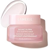 LANEIGE Bouncy & Firm Eye Sleeping Mask: Depuff and Firm with Peony & Collagen Complex, Ceramide, & 5D Hyaluronic Acid