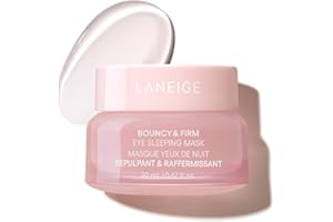 LANEIGE Bouncy & Firm Eye Sleeping Mask: Depuff and Firm with Peony & Collagen Complex, Ceramide, & 5D Hyaluronic Acid