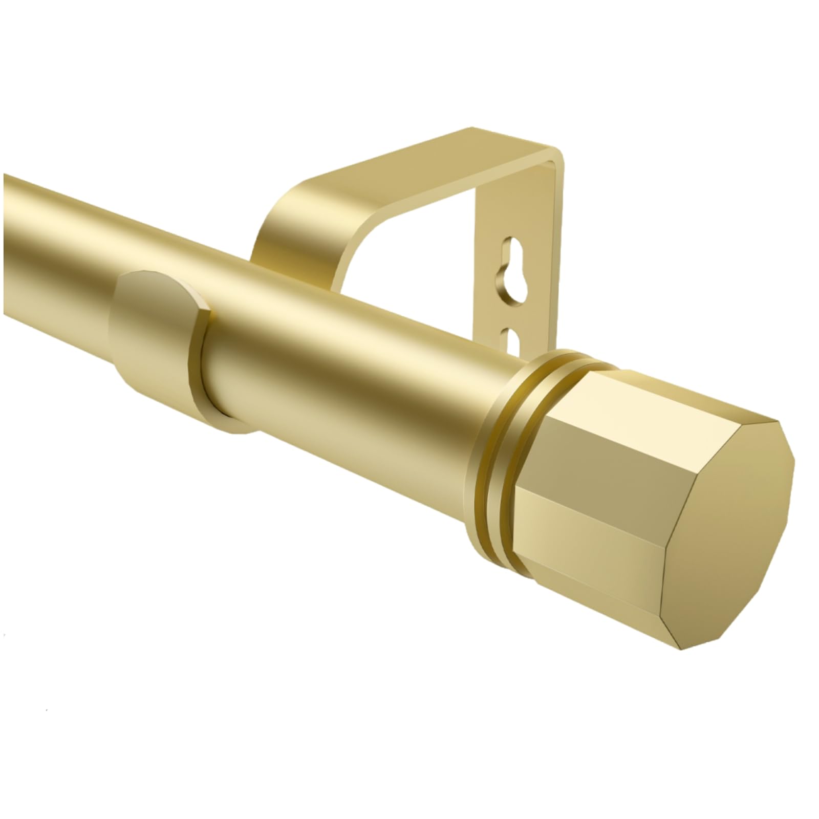Photo 1 of (used) Curtain Rod Single Curtain Rods Gold/Black/Silver 1 Inch Window Curtain Rods with Modern Finials Adjustable Length Indoor/Outdoor Curtain Rod 