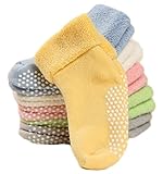 Lovely Annie Baby Children 6 Pairs Pack Non-Skid Non Slip Combed Cotton Socks 1Y-3Y