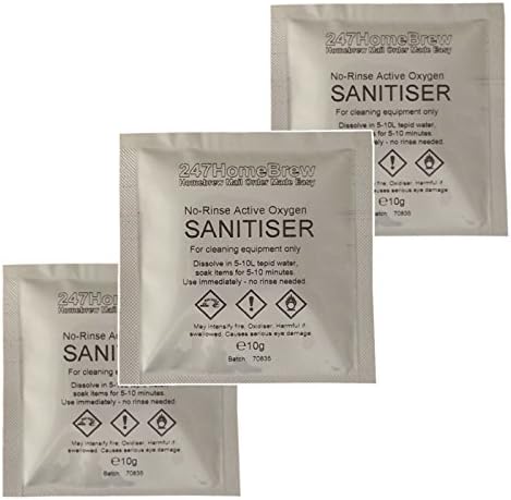 3X No-Rinse Steriliser 10g with Active Oxygen for Homebrew and Household sanitising