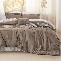 Bedsure Brown Queen Comforter Set - 4 Pieces Pinch
