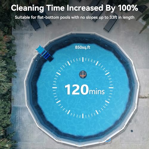 (2026 Upgrade) CoasTeering Pool Vacuum Robot, 120-Min Runtime, Powerful Dual-Motor, Adjustable Cleaning Path, Cordless Robotic Pool Cleaner Robot for Above Ground Pool and Flat Pools Up to 850 Sq.ft