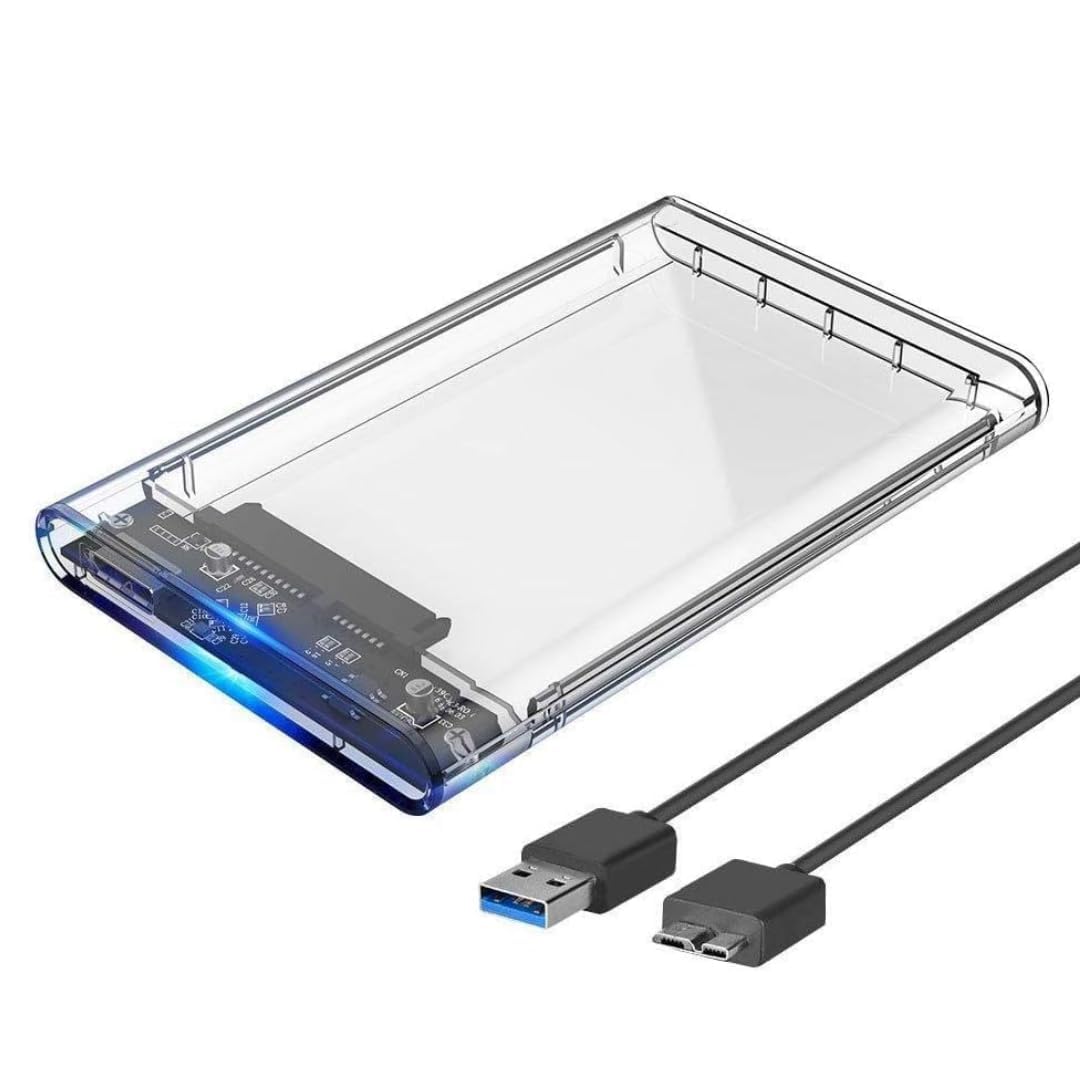 Case para HD transparente, Usb 3.0, transmissão 6gbps, Sata 2.5", Hhd ou Ssd, Ecase-300
