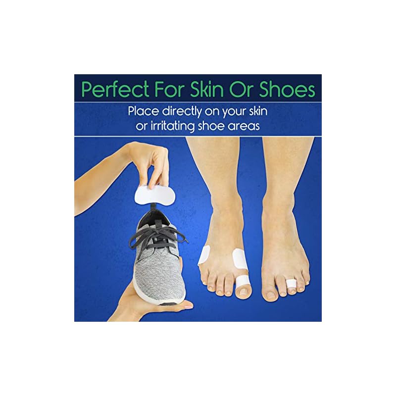 ViveSole Moleskin for Feet (8 Square Bandages) Self Adhesive Blister Prevention Pads, Toes