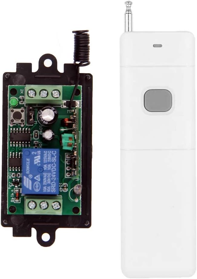 Abytele 3000m Long Distance DC 12V 1 CH 1CH RF Wireless Remote Control Switch System,(1 Receiver + 1 Transmitter),315 MHz