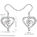 J.Rosée Women's Jewelry Sterling Silver Love Shaped Cubic Zirconia Heart Dangle Earrings