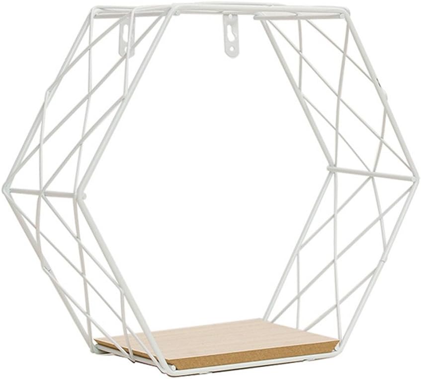Hexagon Shelves Floating Box Iron Shelf Home Deco Flower Frame Wall Hemp Partition Innovative Wall Hanging Hexagonal Iron Shelf Decoration Racks for Indoor Outdoor Living Room Bedroom Decorations