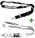 Pontiac 2X Lanyards Black and White 1 inch x 22 inch Key Chain ID Badge Card Holder Hanger