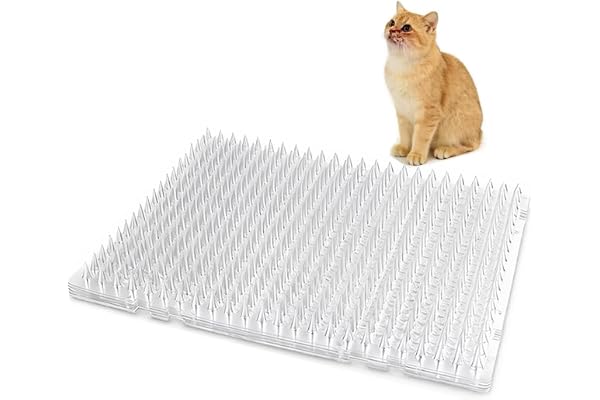 Yiteshi 10 Packs Scat Mat for Cats, 13X16 inches Pet Deterrent Spikes, Indoor Outdoor Humane Cat Repellent Fence (Transparent
