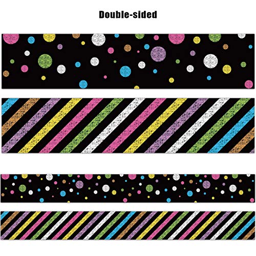 Colorful Chalkboard Bulletin Board Confetti-Themed Double Side for Classroom Decoration