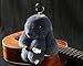 YISEVEN Stuffed Bunny Keychain Toy - Soft and Fuzzy Large Stitch Plush Rabbit Fur Key Chain - Cute Fluffy Bunnies Floppy Furry Animal Doll Gift for Girl Women Purse Bag Car Charm - Dark Gray