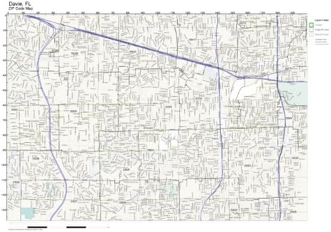 Amazon.com: ZIP Code Wall Map of Davie, FL ZIP Code Map Not Laminated