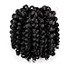 Alivovo 8 Inch Jumpy Wand Curl Braids Hair 4 Packs/Lot 20 Roots Jamaican Bounce Crochet Twist Braids Sensational African Collection Braiding Hair 110g (Black)