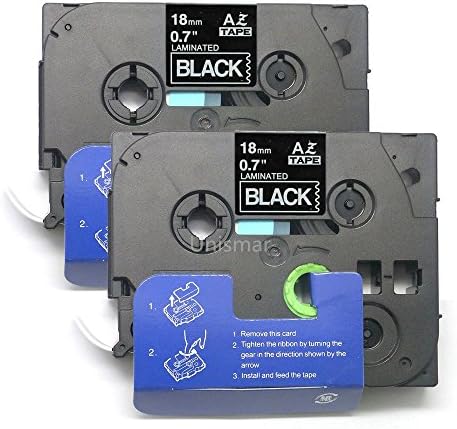Unismar Compatible Label Tape Replacement for Brother P-Touch TZe-345 TZe345 TZ345 for PT-D400AD PT-P700 PTD600 PT-D600VP PT-P750W PT2730VP PT-D450 Label Maker, 3/4" x 26.2', White on Black, 3-Pack