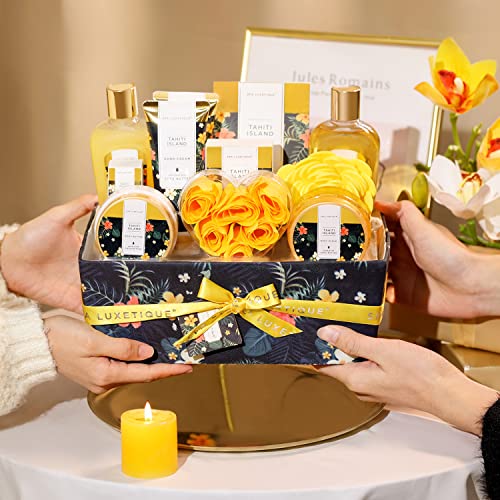 Spa Luxetique Women's Birthday Gift, 12 Gift Box with Tahitian Essential Oil, Beauty Bath Gift Set for Women, Mother's Day Gift, Valentine's Day Christmas Gifts for Mom, Her