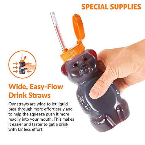 Special Supplies Juice Bear Bottle Drinking Cup with Long Straws, 3 Pack, Squeezable Therapy and Spe - //coolthings.us