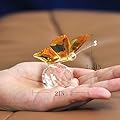 H&D Crystal Flying Butterfly with Crystal Ball Base Figurine Collection Cut Glass Ornament Statue Animal Collectible Pack of 4