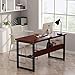 Tribesigns 55 Inches Computer Desk with Bookshelf Works as Office Desk Study Table Workstation for Home Office (55‘’, Cherry)