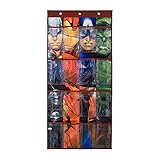 Everything Mary Avenger Shoe Organizer for Boy Shoes | 16-Pocket Hanging Shoe Organizer for Closet and Bedroom Storage | DC Comics Over The Door Shoe Organizer for Children, Kids Toys