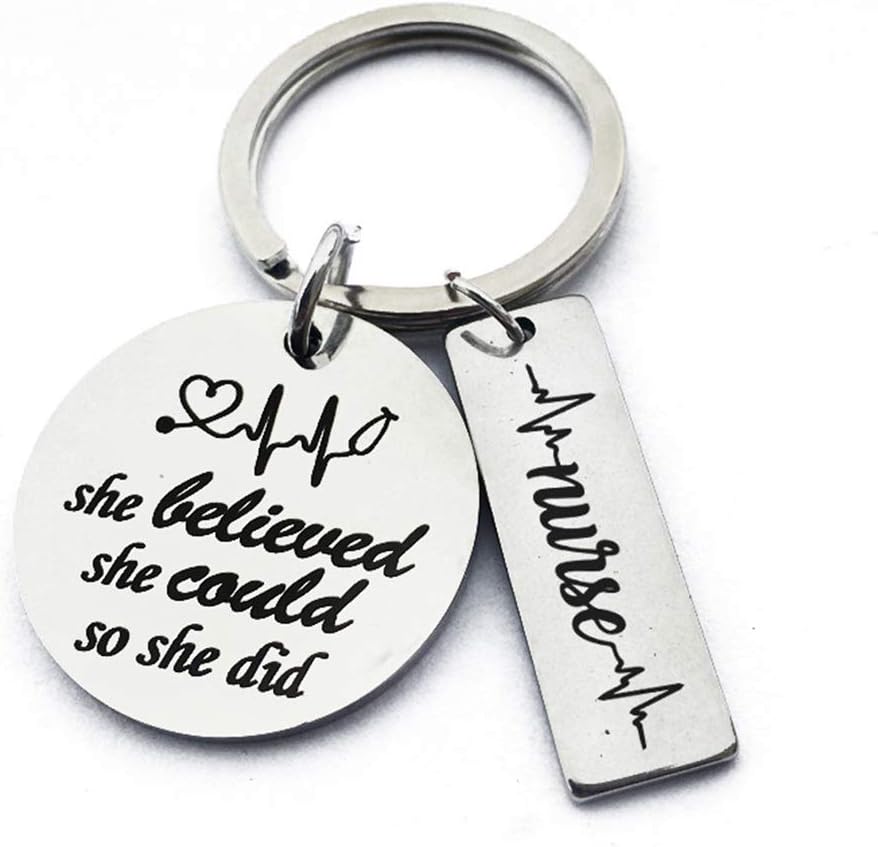 Faliya Nurses Keychains Nursing Keychain Encouragement Keyring Nursing Graduation Valentines Birthday Gift