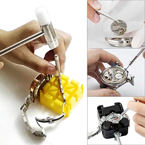 Watch Repair Tool Kit, AUTOXEL Watch Band Link Tool Set 127 Pcs Watch Case Opener Spring Bar with Carrying Bag, Replace Watch Battery Helper Multi Functional Tools with User Manual for Beginner