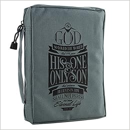 Gray Poly-Canvas John 3:16 Bible / Book Cover (Medium), by Christian Art Gifts Gray Poly-Canvas John 3:16 Bible / Book Cover (Medium), by Christian Art Gifts
