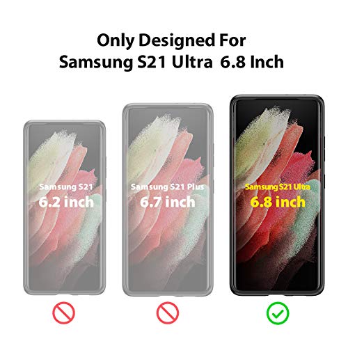 Facbiny Compatible with Samsung Galaxy S21 Ultra Case, [Military Grade Drop Protection][Intoxicating Touch] Translucent Shockproof Matte Phone Case with Soft Edges, Black