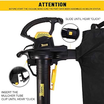 Teccpo 3 In 1 Blower Vacuum Mulcher 12 Amp Professional Leaf Blower Variable Blow Speed Of 170 250mph Mulching Ration Of 16 1 280 410 Cfm 40l Collection Bag Tabv01g Buy Online At Best Price In Uae Amazon Ae