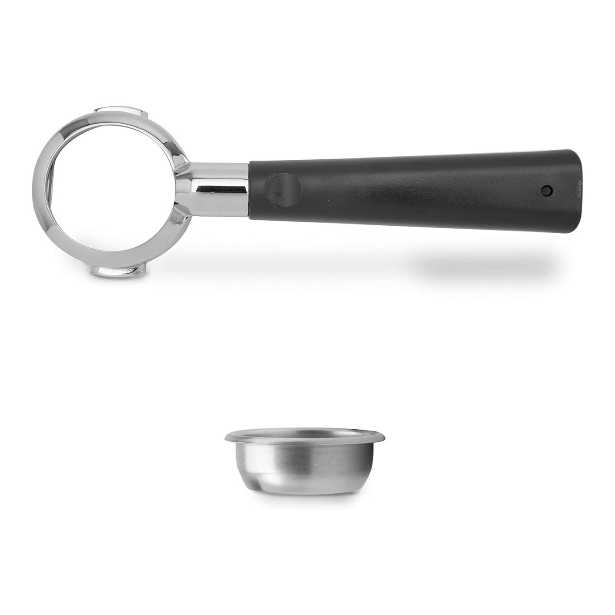 LELIT - LELIT57 Bottomless Portafilter - Includes Stainless Steel Filters - Classic Handle - PLA570V - Silver/Brown