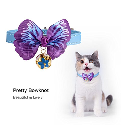 Petacc Lovely Pet Collar Dog Bow Tie Adjustable Pet Bowtie Neckties for Small Cats and Dogs with Bell Charm , pack of 2 (3)