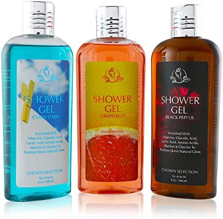 Shower Gel - Moisturizing Body Wash Cleanses, Moisturizes, And Exfoliates Your Skin - Fast Acting Body Wash Ideal for Daily Use on Sensitive Skin - Enriched with Vitamins and Aloe Vera (Pack of 3)